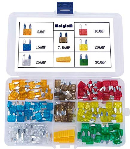 140 Pcs - MCIGICM Car Mini Blade ATM Fuse Assortment, 5A 7.5A 10A 15A 20A 25A 30A Mini Fuse