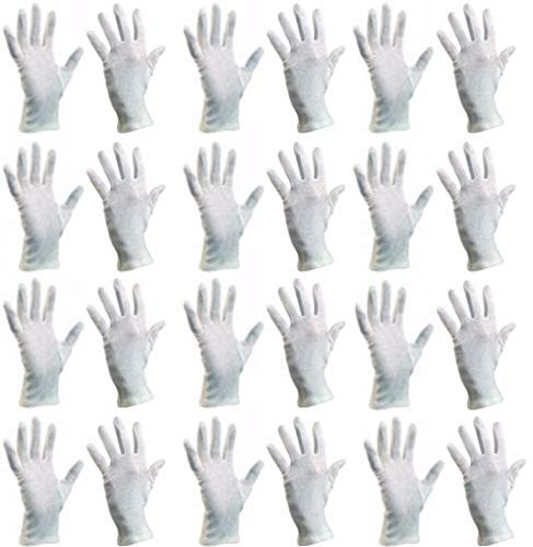 Baumwollhandschuhe (24 Stück) Schutzhandschuhe, Baumwolle Handschuhe, Stoffhandschuhe, Cotton Gloves, Arbeitshandschuhe, Sporthandschuhe | Damen Herren Kinder | Größen XS, S, M, L, XL, XXL (10/XL)