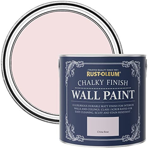 Rust-Oleum Pink Wall and Ceiling Paint in a Chalky Matt Finish - China Rose 2.5L