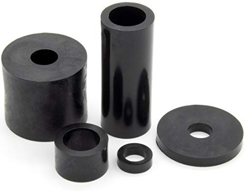 Enkotrade 25 piezas de espaciadores para M8 | 15 x 8,4 x 12,5 mm | Espaciadores redondos de plástico, arandelas, espaciadores, casquillos de rodamientos, discos espaciadores, casquillos roscados