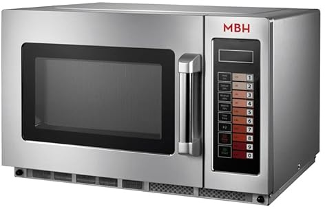 MBH - Forno a microonde professionale 34 litri 1800 W INOX programmabile e comandi digitali per ristoranti.