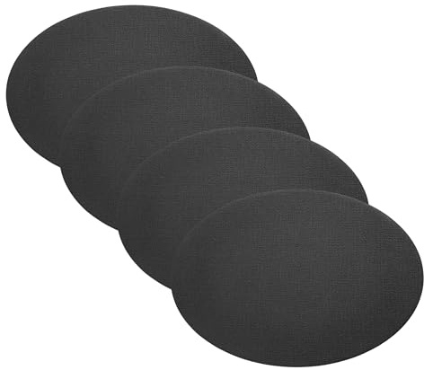 Villeroy & Boch Manufacture Rock Platzdeckchen, Kunstleder, oval, wendbar, Schwarz, 4 Stück