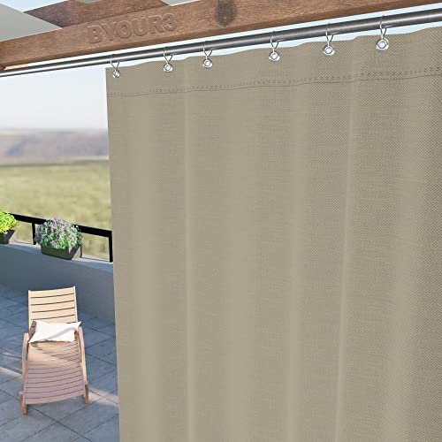 Byour3 - Toldos Exteriores Impermeables con Ojales Metálicos Anti-Moho - Cortinas Laterales Opacas Gazebo Toldo Lona Solar Parasol Balcón Terraza Jardin Pergola (Beige, L.300x290H)