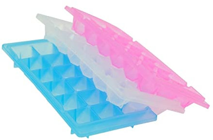 UPKOCH Moule à GlaçOns Diamant 18 Compartiments, Lot De 4, Bac à Glace En Plastique Pour Whisky, Café Glacé, Couleurs Assorties