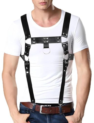 ZEOABSY Harness Belt Costume for Men, Adjustable Mens Leather Body Harness, Sexy Chest Harness Belt Outfits Muscle Highlights for Parties Nightclub Cosplay Clubwear & Fashion Statement #21