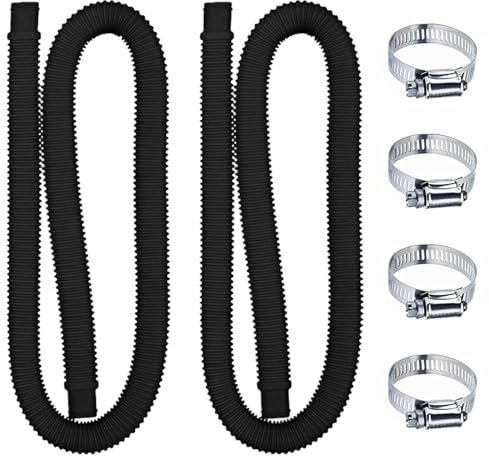 2 pièces Tuyau pour Piscine,Tuyau de Rechange pour Piscine,Pompe à Filtre avec 4 Pinces Métalliques,Tuyaux de Rechange pour Piscines Hors Sol(1.5m)