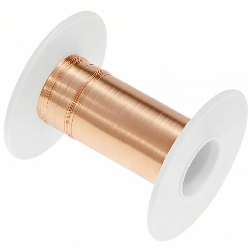QWORK® 0.1 mm x 100 m Fil de Cuivre pur à 99,9% - Fil de cuivre T2, Conductivité Élevée, pour l'électrotechnique, les moteurs de bricolage et l'artisanat
