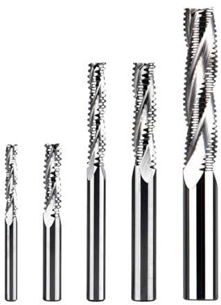 DAISHUJIE Fresa a Candela 1 pz. Fresa for sgrossatura Pesante in Metallo Duro a 3 Taglienti, 4-12 mm, for Lavorazione del Legno, scanalatura, Grana Grossa(D12.0-L45)