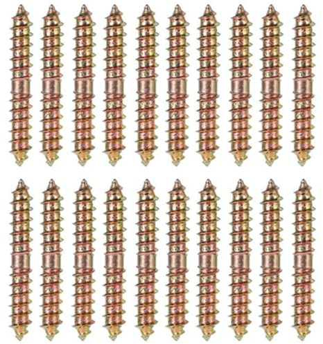 20Pcs Double Ended Wood Woodworking Furniture Screw Dowel, M6x40mm Furniture Connecting Fixing Dowel Screws