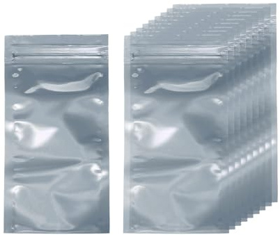 sourcing map 30pcs Antistatic Bags 2.8 x 5.5 (7x14cm) Double-Layer Anti Static Resealable ESD Shielding Bag for GPU Hard Drive HDD SSD LED Lights Electronic Device
