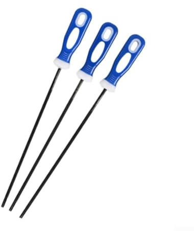 Zilimontt Lot de 3 aiguiseurs ronds en acier avec poignée en plastique pour chaînes de 4/4,8/5,5 mm compatibles avec tronçonneuses électriques et à carburant