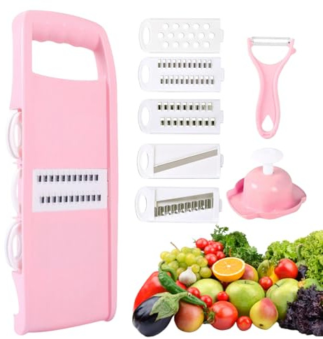 Qkbuza Affettaverdure multifunzionale, rimovibile, antiscivolo, da cucina, per patate, formaggio, carne, aglio, insalata, uova