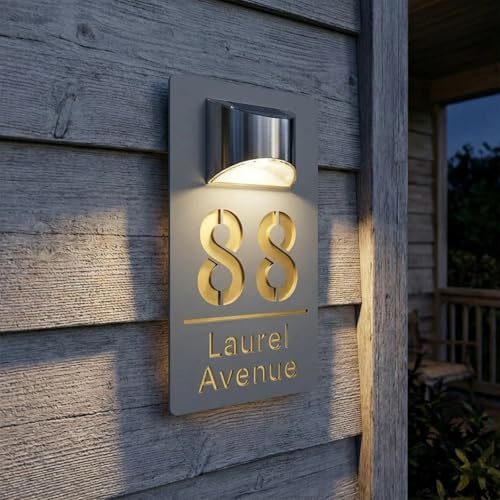 Personalizable Números de Casa Exterior con Luz LED Solar Versión Mejorada