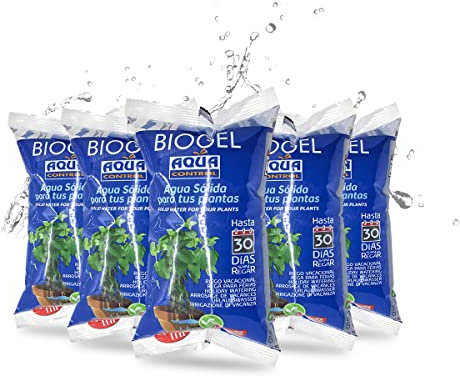 Aqua Control Biogel, Acqua Solida per le Tue Piante, Ideale per l'Irrigazione Durante le Vacanze, Fino a 30 Giorni Senza Irrigazione, 400 ml, Confezione da 5
