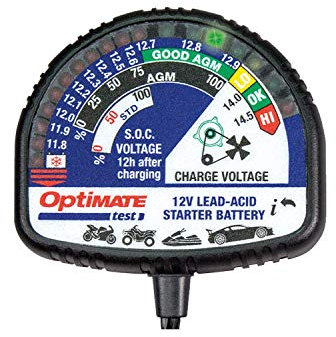 OptiMate TecMate Tester, TS130, Ladezustandstester-alle 12V-Blei-Säure-Batterien, schwarz