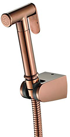 SHUGUANG Ducha Bidet, Pulverizador de Ducha Baño Latón Oro Rosa Set de Ducha con Solo Agua Fría, Kit de Ducha para Bidé con Manguera Montaje en la Pared Bidé Pulverizador para la Higiene Personal