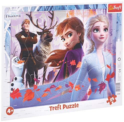 Trefl, Puzzle, Rahmenpuzzle mit Unterlage, 25 Teile, Abenteuer im Winterland, für Kinder ab 4 Jahren, 31345, Farbig