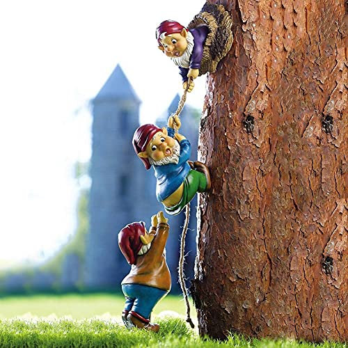 Gnomo da giardino rampicante, nani, scultura in miniatura, resina ornamenti albero Hugger Decor peeker, cantiere decorazione arte per casa