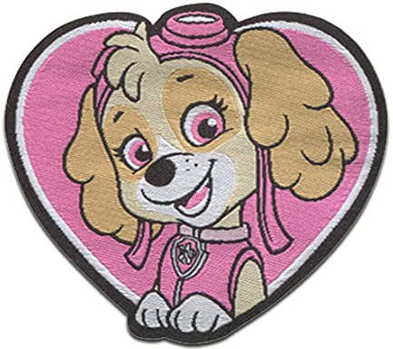 Paw Patrol Skye - Aufnäher, Bügelbild, Aufbügler, Applikationen, Patches, Flicken, zum aufbügeln, Größe: 6,3 x 5,3 cm