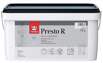 Tikkurila Presto R - Ready Mixed Roll-On Plaster Filler For Interior Walls & Ceilings (White) - 12 Litres