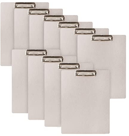 Original Falken 10er Pack Vegan-Klemmbrett Pure Raw. Made in Germany. DIN A4 Grau Ideal für Inventur und Lagerwirtschaft naturbelassen puristisch umweltfreundlich Öko-Klemmbrett