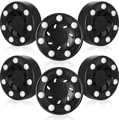 Deekin Hockey Puck Street Hockey for Indoor and Outdoor Sport Training Activities Women Men(Black,6 Packs)