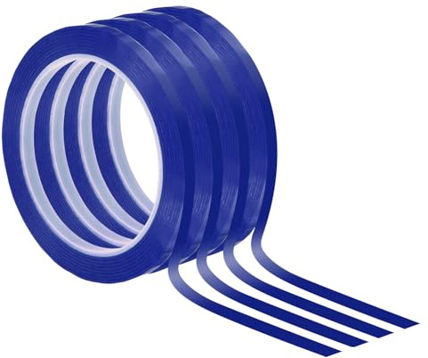 PATIKIL 1/4 tum whiteboardtejp, 4-pack tunt whiteboardband för grafiskt och diagrammärkning, gör-det-själv-konst, blå