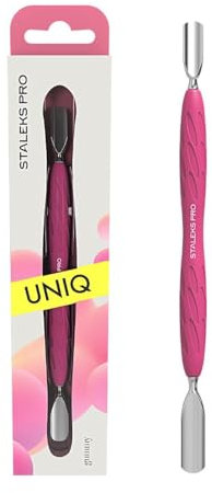 STALEKS PRO by Natury Nails Poussoir à Cuticules avec Poignée en Silicone Gummy Acier Inoxydable UNIQ 10/1