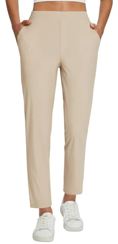 baleaf Womens Khaki Work Pants Lightweight Dressy Golf Pants Stretch with Pockets Petite Travel Ankle Business Casual XL
