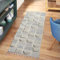 carpet city Teppich Läufer Boho Flur - Creme - 80x300 cm - Patchwork-Muster - Relief-Optik, 3D-Effekt - Cut-&Loop, Sisal - Moderne Fransen-Teppiche Schlafzimmer