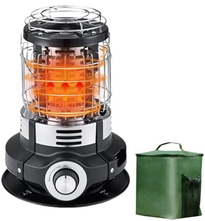 Riscaldatori esterni per terrazze, riscaldatori da terrazze per esterni | Bruciatore portatile da campeggio - 1500 W portatile elettrico per garage Riscaldamento rapido con protezione antiribaltamento
