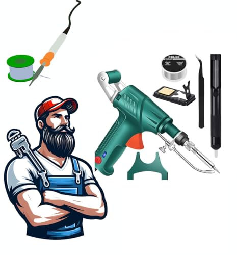 Herramientas de Soldadura Láser Industriales con Calefacción Interna, Juego de Pistola de Soldadura Multifunción para Metal(Negro)