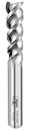 SPEED TIGER AUE Carbide Square End Mill for Aluminum Applications - High Feed U-Type Design - for Roughing and Finishing - 3-Flute, Uncoated - AUE1203 - Made in Taiwan (1 Piece, 12 mm)