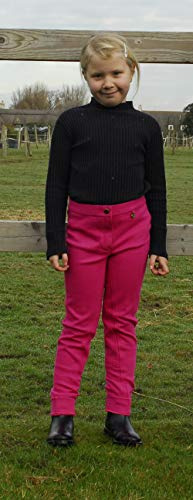 Rhinegold Junior/Childrens Essential Jodhpurs-26-Raspberry Pantalones de equitación, Unisex niños, Raspberry, 26 Cintura