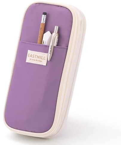 EASTHILL Big Capacity Pencil Case Large Pencil Pouch Stationery Pen Bag for Teen Girls-Purple