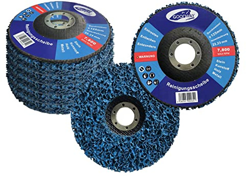 Discos de limpieza para amoladora angular, 5 unidades, 125 mm, nailon, color azul
