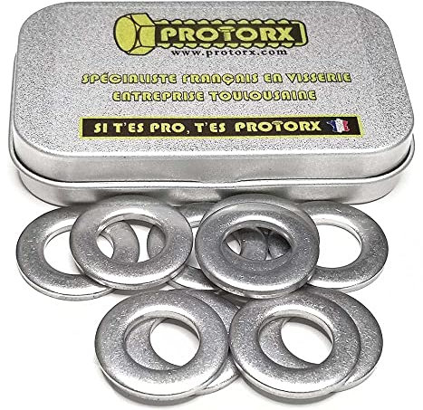 Rondelles Metal Inox M12 : (Diam.int = 13mm x Diam.ext = 24mm) Boite 10pcs Étroite Plate Type Z en Acier Inoxydable A2 | Anti-Corrosion Usage Exterieur-Interieur | Bricolage Réparation Visserie