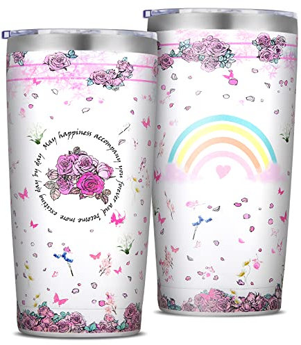 TangDouJM Tasse à café de voyage isotherme, tasse à café isotherme de 20 oz avec couvercle, tasse en acier inoxydable, cadeau d'anniversaire unique pour les femmes