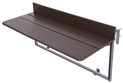 Gdmokle Klappbar Balkonhängetisch, Balkonklapptisch Hängetisch mit 5-Fach Höhenverstellbar, Balkontisch für Terrasse Garten, Aluminiumprofil Geländer Tisch(80X37CM/31.5''X14.6'')
