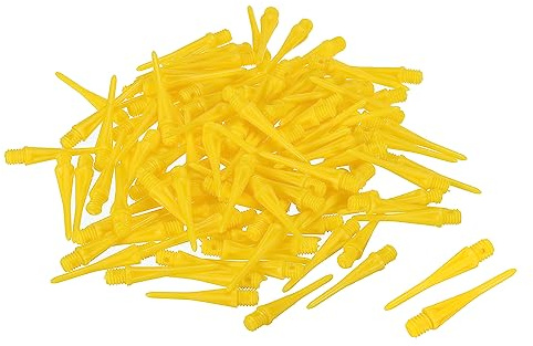 PATIKIL Plastic Dart Tips, 50 Pack 2BA Thread Soft Dart Tips Replacement Plastic Tip Soft Tip Dart Accessories, Yellow
