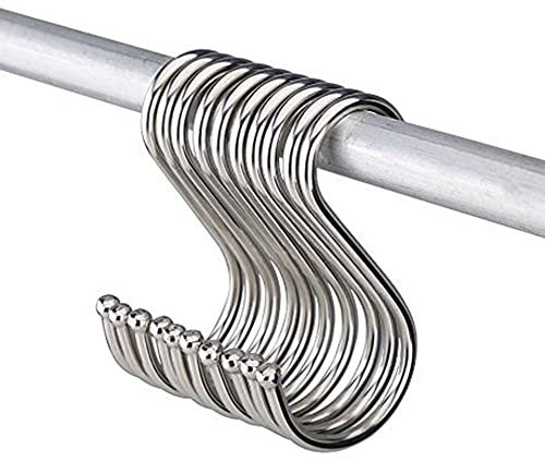 Crochets de suspension en acier inoxydable | Crochets de suspension pour vêtements | Crochets en S pour suspendre, crochets de placard en acier inoxydable et 10 crochets de suspension en forme de S