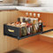 SAYZH Teleskopschublade, Ausziehbarer Schrank Organizer, Ausziehbarer Schrank Organizer für Küchenschrank Innenschublade Organizer, Pull Slide Out Telescopic Drawer, 40 cm (T) x 30 cm (B), Schwarz