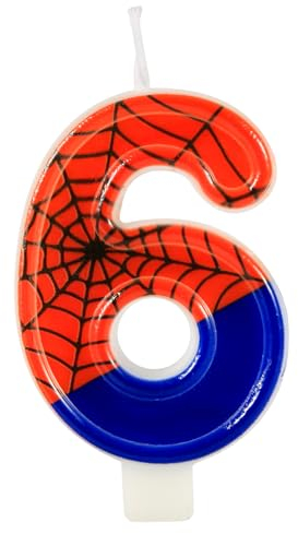 Spinnenkerzen, Spinnennetzkerzen Zahlenkerze Kuchendekorationskerze Geburtstagskuchenkerzen für Jungen Spinnen Motto Geburtstagsparty Halloween Partyzubehör (6)