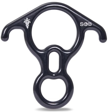 SOB Abseilachter 40KN Abseilgerät Klettern 8 Descender, Kletterausrüstung Sicherungsgerät für Erholung im Freien, Abseilen，Klettern, Hängematte