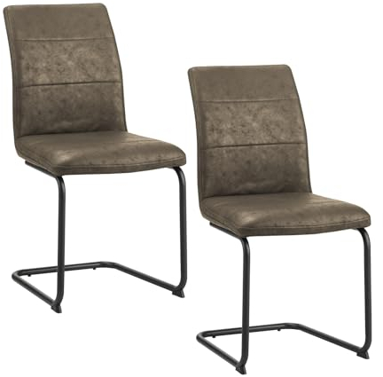 HTI living Schwingstuhl Antikhellbraun 2er Set Enie Esszimmerstuhl Küchenstuhl Besucherstuhl