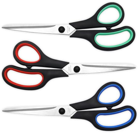 Vitoler Scissors All Purpose Heavy Duty,8.5 Kitchen Scissor for Office Home School Craft Sewing Fabric Supplies, High/Middle School Student Teacher, Right/Left Hand