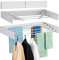 FOCHIER F Laundry Drying Rack Wall Mounted Clothes Drying Rack Collapsible 31.5 Wide with 13.2 Linear Ft and 5 Aluminum Rods Drilling Template Long Screwdriver Bit 60 lbs Capacity White
