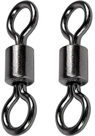 AMSYPORTS High Strength Fishing Swivel Connector Saltwater Freshwater Barrel Swivels Rolling Heavy Duty Swivels Fishing Copper Black Nickel, 50pcs, 105lbs