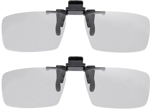 MECCANIXITY Polarized Clip-on 3D Glasses, Passive Circular 3D Viewing Glasses Frame for Anaglyph Movies Theater Games TV Photo Projector