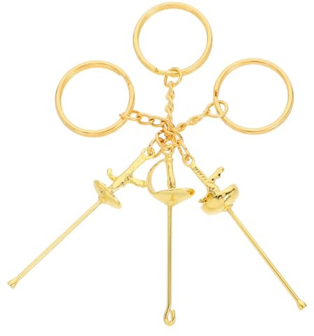 FUTUREORYY 3stücke Schlüsselanhänger Fecht Sport Metall Anhänger Für Rucksack Tasche Schlüssel Hängen Dekoration Souvenir Geburtstag Fan Andenken Charme Neuheit